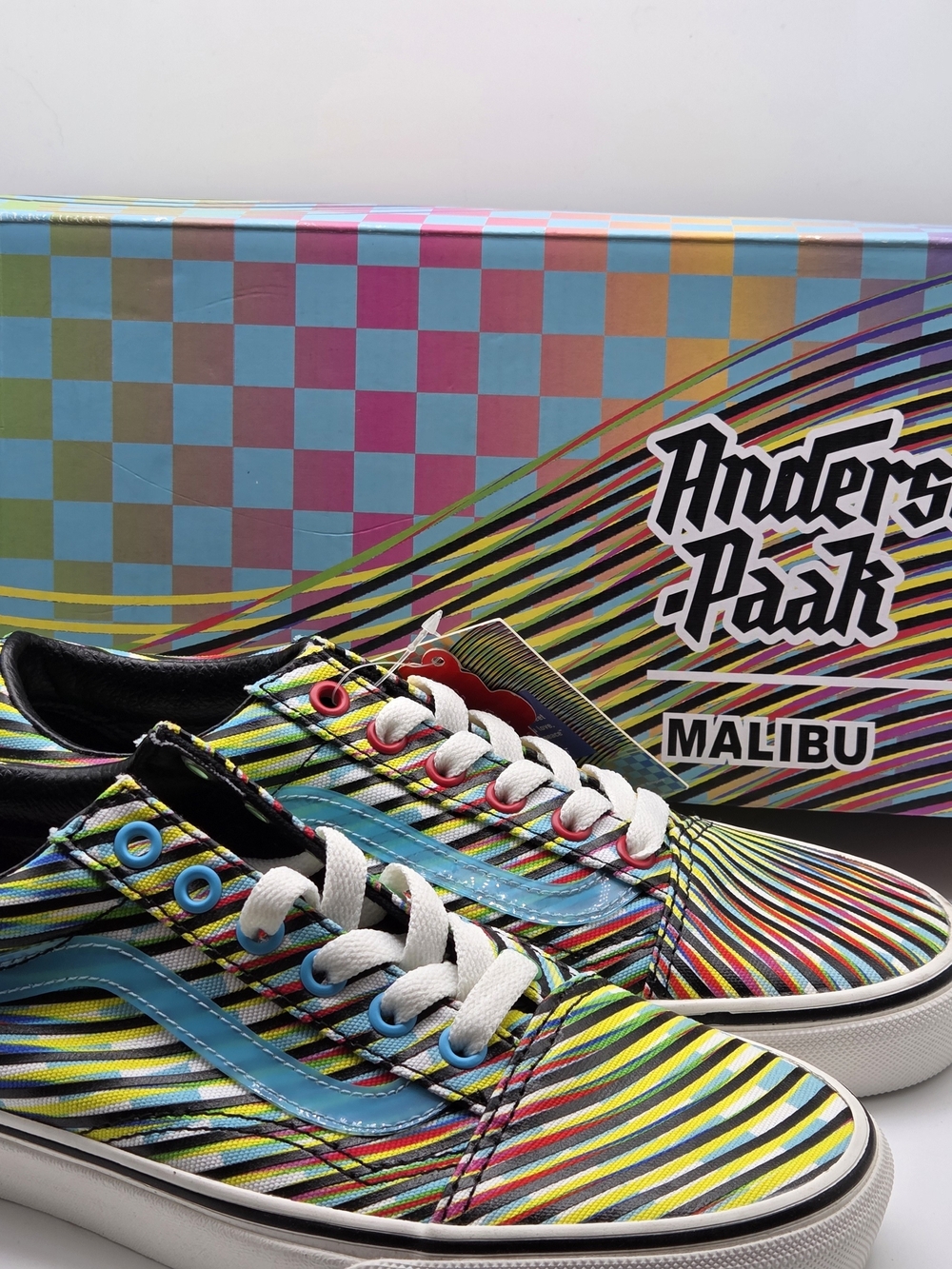 Vans x Anderson Paak Malibu Old Skool Men's 5.5 Women's 7 Rainbow Shoes w/ Box